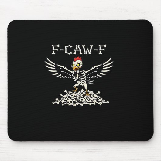F Caw F Funny Chicken Halloween Cool Unique Style Mousepad (Vorne)