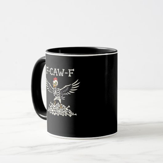 F Caw F Funny Chicken Halloween Cool Unique Style Tasse (Vorderseite Links)
