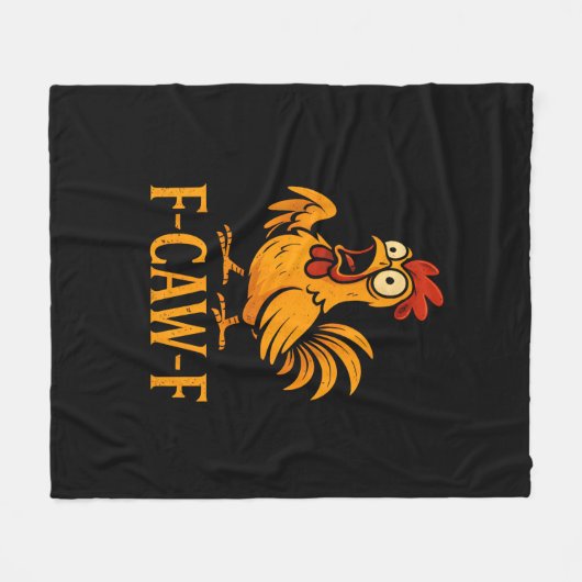 F-Caw-F Funny Chicken Humor Chicken Meme Chicken L Fleecedecke (Vorderseite (Horizontal))