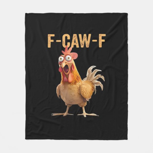 F-Caw-F Funny Chicken Humor Classic Casual Fleecedecke (Vorderseite)