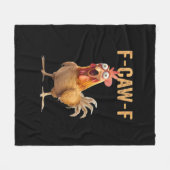 F-Caw-F Funny Chicken Humor Classic Casual Fleecedecke (Vorderseite (Horizontal))