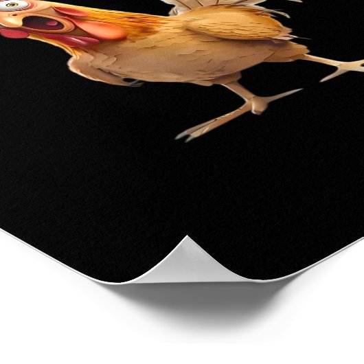 F-Caw-F Funny Chicken Humor Classic Casual Poster (Ecke)