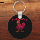 F Caw F Funny Chicken Humor Creative Casual Style Schlüsselanhänger (Vorderseite)