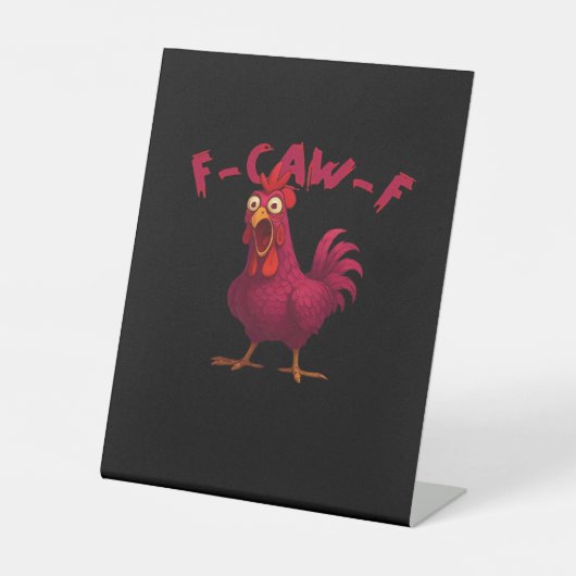 F Caw F Funny Chicken Humor Creative Casual Style Sockelschild (Vorderseite)