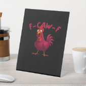 F Caw F Funny Chicken Humor Creative Casual Style Sockelschild (In SItu)