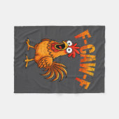 F-caw-f Funny Chicken Humor F-caw-f Quote Rooster Fleecedecke (Vorderseite (Horizontal))