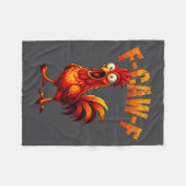 F-caw-f Funny Chicken Humor F-caw-f Quote Rooster Fleecedecke (Vorderseite (Horizontal))