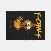 F-caw-f Funny Chicken Humor F-caw-f Quote Rooster Fleecedecke (Vorderseite (Horizontal))