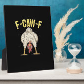 F-Caw-F Funny Chicken Humor F-Caw-F Quote Rooster  Fotoplatte (Seite)