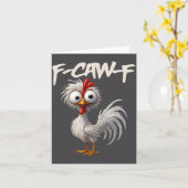 F-caw-f Funny Chicken Humor F-caw-f Quote Rooster  Karte (Gelbe Blume)
