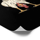 F-Caw-F Funny Chicken Humor F-Caw-F Quote Rooster Poster (Ecke)