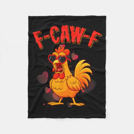 F-caw-f Funny Chicken Humor F-caw-f Quote Valentin Fleecedecke (Vorderseite)