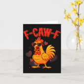 F-caw-f Funny Chicken Humor F-caw-f Quote Valentin Karte (Gelbe Blume)