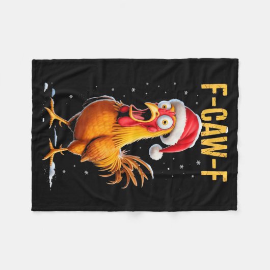 F-caw-f Funny Chicken Humor Meme Christmas Men Wom Fleecedecke (Vorderseite (Horizontal))