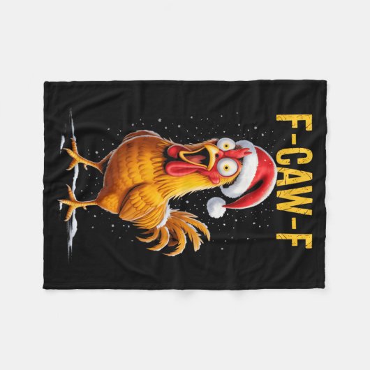 F-caw-f Funny Chicken Humor Meme Christmas Men Wom Fleecedecke (Vorderseite (Horizontal))