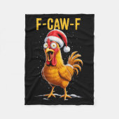 F-caw-f Funny Chicken Humor Meme Christmas Men Wom Fleecedecke (Vorderseite)