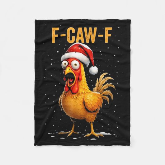 F-caw-f Funny Chicken Humor Meme Christmas Men Wom Fleecedecke (Vorderseite)