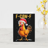 F-caw-f Funny Chicken Humor Meme Christmas Men Wom Karte (Gelbe Blume)