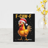 F-caw-f Funny Chicken Humor Meme Christmas Men Wom Karte (Gelbe Blume)