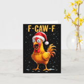 F-caw-f Funny Chicken Humor Meme Christmas Men Wom Karte (Gelbe Blume)