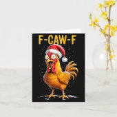 F-caw-f Funny Chicken Humor Meme Christmas Men Wom Karte (Gelbe Blume)