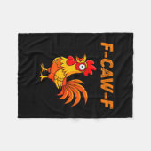 F-caw-f Funny Chicken Humor Quote Rooster Meme  Fleecedecke (Vorderseite (Horizontal))