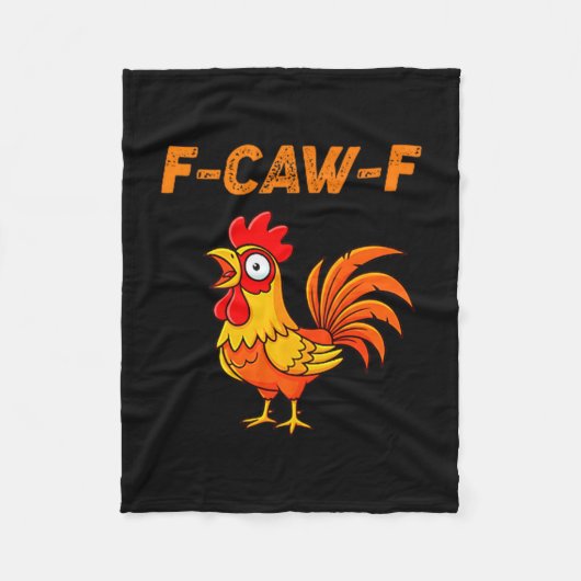 F-caw-f Funny Chicken Humor Quote Rooster Meme  Fleecedecke (Vorderseite)