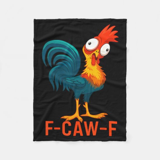 F-caw-f Funny Chicken Humor Quote Rooster Meme Fleecedecke (Vorderseite)