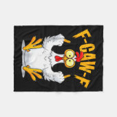 F-caw-f Funny Chicken Humor Quote Rooster Meme  Fleecedecke (Vorderseite (Horizontal))
