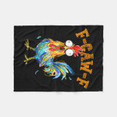F-caw-f Funny Chicken Humor Quote Rooster Meme  Fleecedecke (Vorderseite (Horizontal))