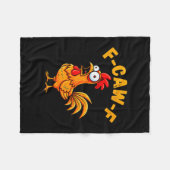 F-caw-f Funny Chicken Humor Quote Rooster Meme  Fleecedecke (Vorderseite (Horizontal))