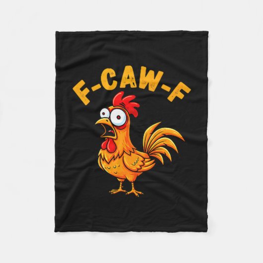 F-caw-f Funny Chicken Humor Quote Rooster Meme  Fleecedecke (Vorderseite)