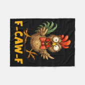 F-caw-f Funny Chicken Humor Quote Rooster Meme Fun Fleecedecke (Vorderseite (Horizontal))