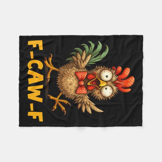 F-caw-f Funny Chicken Humor Quote Rooster Meme Fun Fleecedecke (Vorderseite (Horizontal))