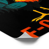 F-caw-f Funny Chicken Humor Quote Rooster Meme  Poster (Ecke)