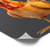 F-caw-f Funny Chicken Humor Quote Rooster Meme Poster (Ecke)