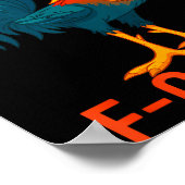 F-caw-f Funny Chicken Humor Quote Rooster Meme  Poster (Ecke)