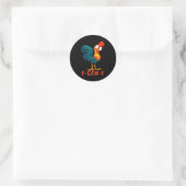 F-caw-f Funny Chicken Humor Quote Rooster Meme Runder Aufkleber (Tasche)