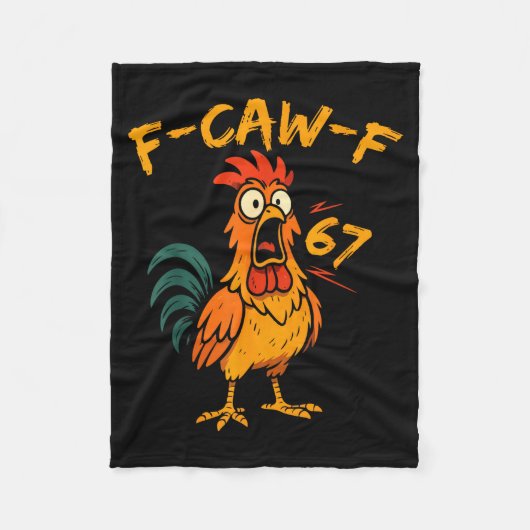 F-caw-f Funny Chicken Humor Quote Rooster Six Seve Fleecedecke (Vorderseite)