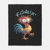 F-Caw-F Funny Chicken Humor Retro Style Fleecedecke (Vorderseite)