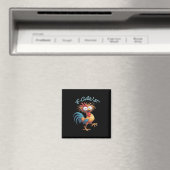 F Caw F Funny Chicken Humor Retro Style Magnet (In Situ (Geschirrspüler))