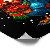 F-caw-f Funny Chicken Humor Rooster Meme Christmas Poster (Ecke)