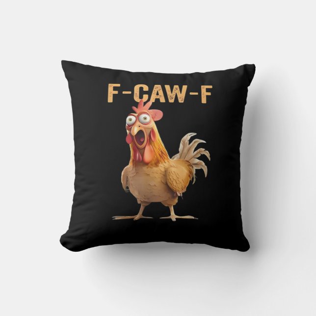 F Caw F Funny Chicken Humor Rooster Meme Classic Kissen (Vorderseite)