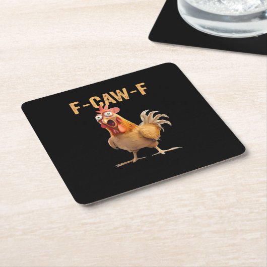 F Caw F Funny Chicken Humor Rooster Meme Classic Rechteckiger Pappuntersetzer (angewinkelt)
