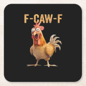 F Caw F Funny Chicken Humor Rooster Meme Classic Rechteckiger Pappuntersetzer (Vorderseite)