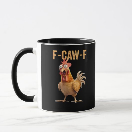 F Caw F Funny Chicken Humor Rooster Meme Classic Tasse (Links)