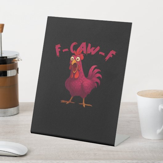 F-Caw-F Funny Chicken Humor Rooster Meme Creative Sockelschild (In SItu)