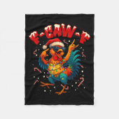 F-caw-f Funny Chicken Humor Rooster Meme Ugly Xmas Fleecedecke (Vorderseite)