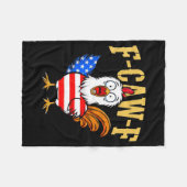 F-caw-f Funny Chicken Humor Usa Flag Quote Rooster Fleecedecke (Vorderseite (Horizontal))