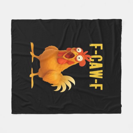 F-Caw-F Funny Chicken Meme Funny Trendy Fleecedecke (Vorderseite (Horizontal))